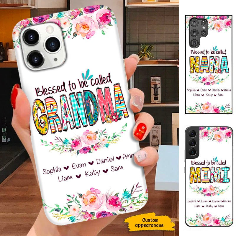 Flower Blessed To be called Grandma Nana Mimi Personalized Phone case SC281212