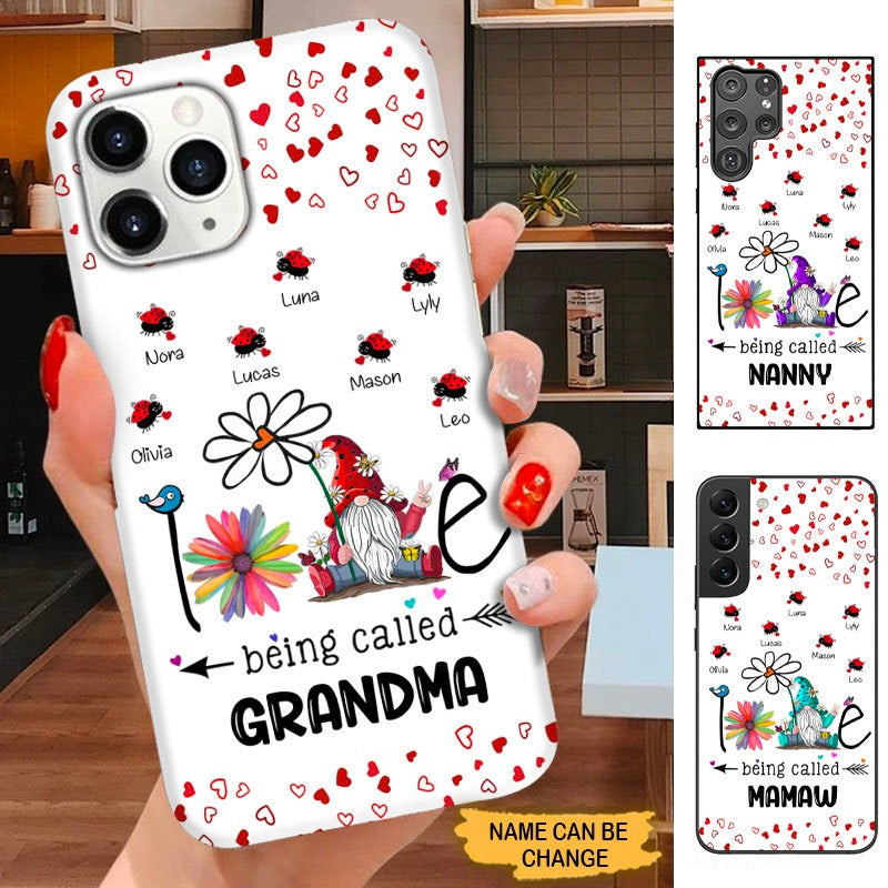 Gnome Lady Bugs LOVE Being Called Nana Grandma Mommy Personalized Phone Case SC2293 Phone case ShinyCustom Phone Case