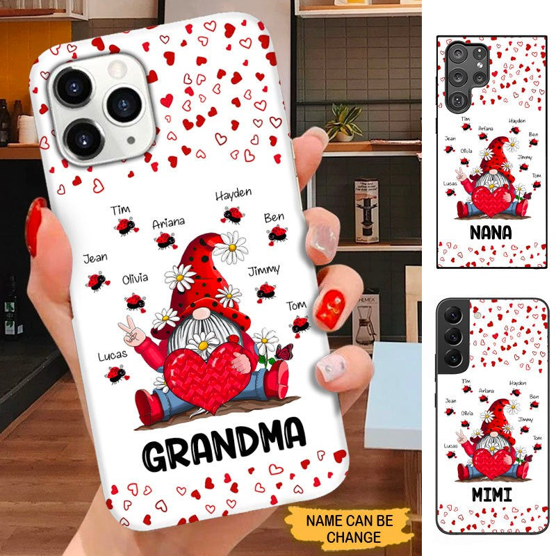 Gnome Ladybug Grandma Nana Mommy Personalized Phone case SC18103 Phone case ShinyCustom Phone Case