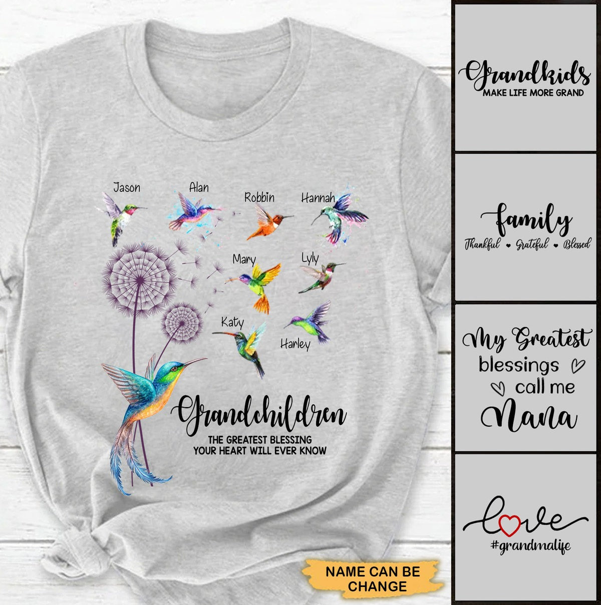 Grandchildren The Greatest Blessing Your Heart Will Ever Know Personalized Shirt Apparel Gearment