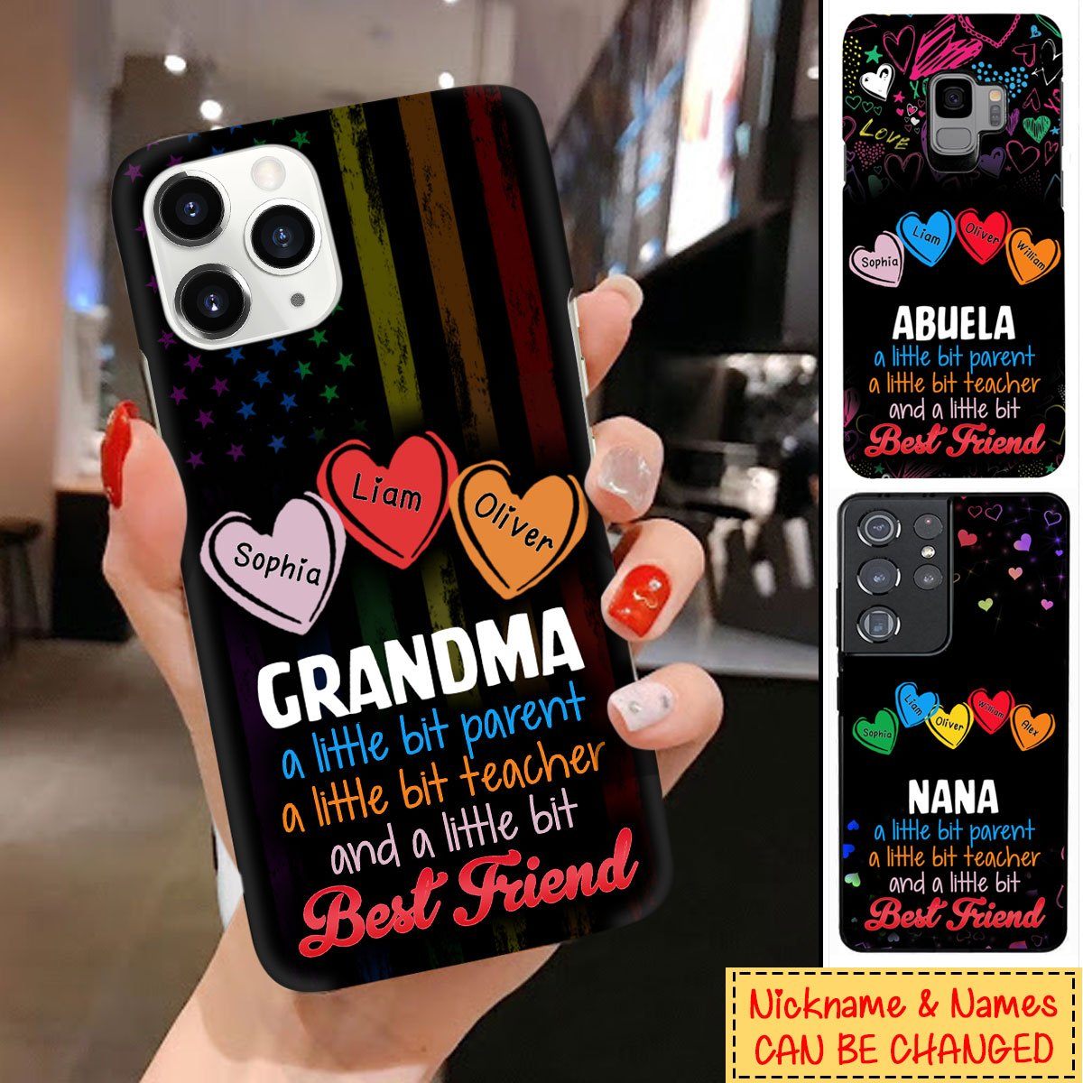 Grandma A Little Bit Parent A Little Bit Teacher And A Little Bit Best Friend Mommy, Auntie, Nana, Gigi Personalized Phone Case Phone case FUEL