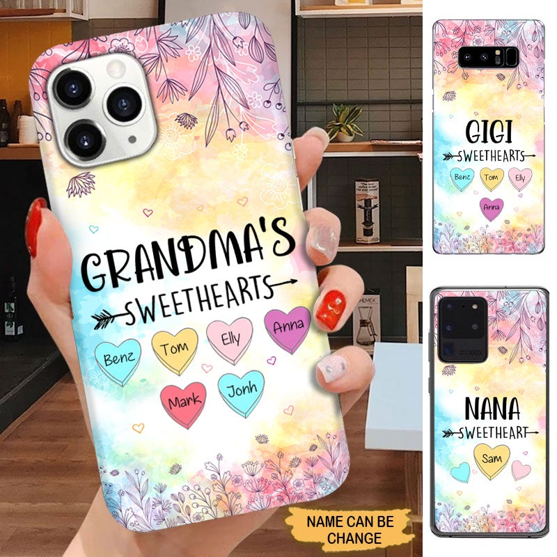 Grandma's Sweethearts Nana Gigi Mommy Aunite Personalized phone case Phone case FUEL