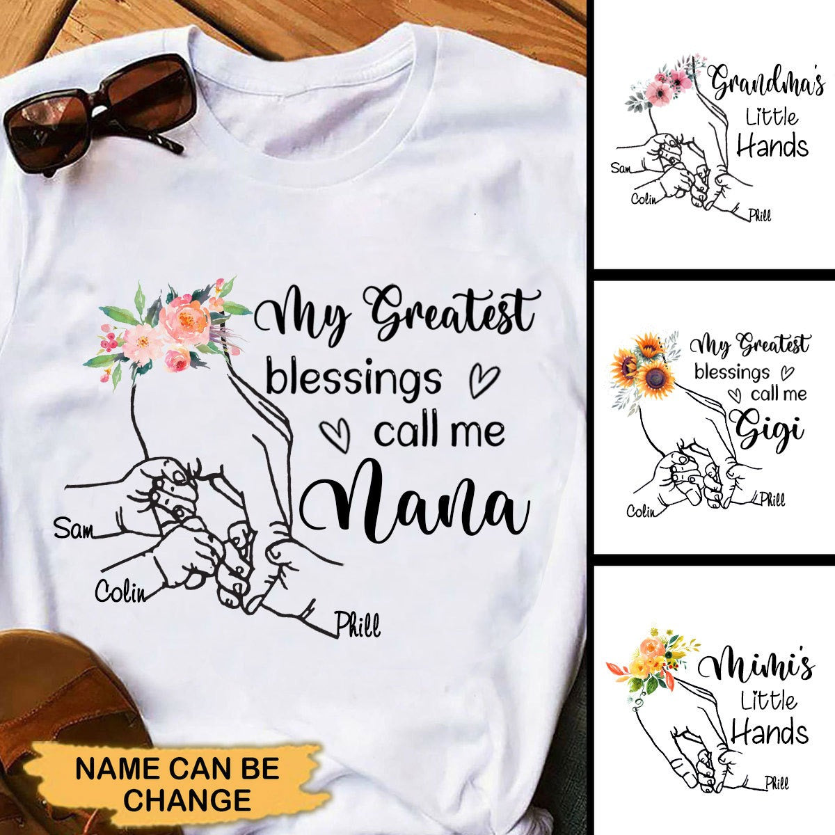 Grandma's little hands Personalized Shirt Apparel Gearment