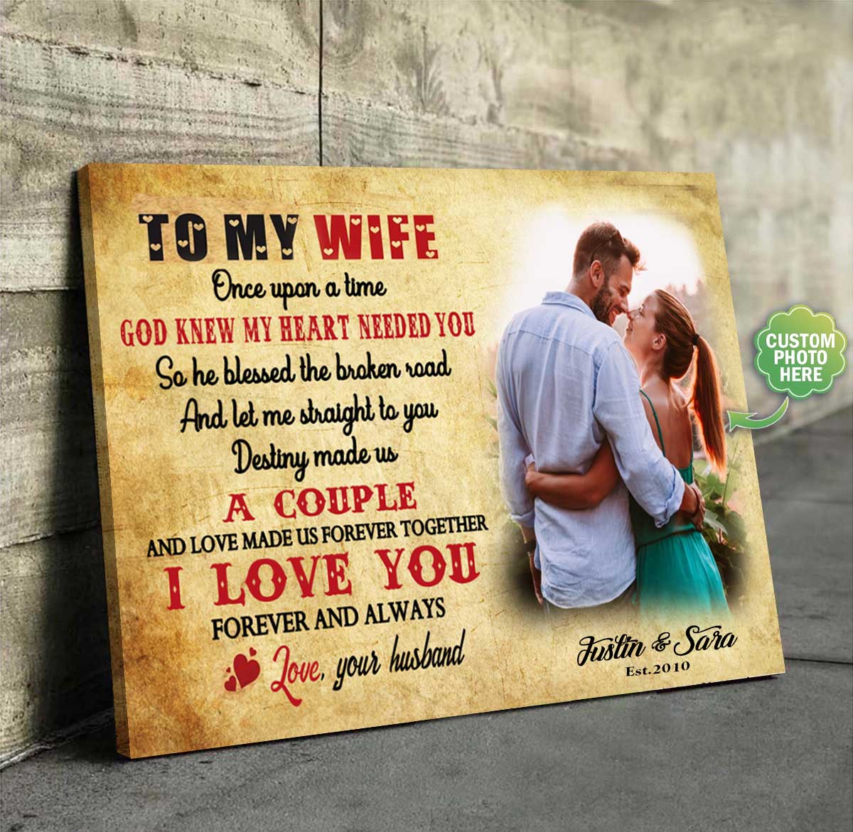 HUSBAND AND WIFE CUSTOM PHOTO CANVAS hp-15hl003 Dreamship