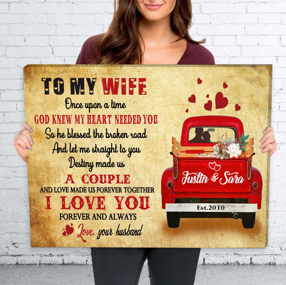 PERSONALIZED I Love You Forever & Always Couple Canvas Valentine's Day Gifts hp-15hl004 Dreamship