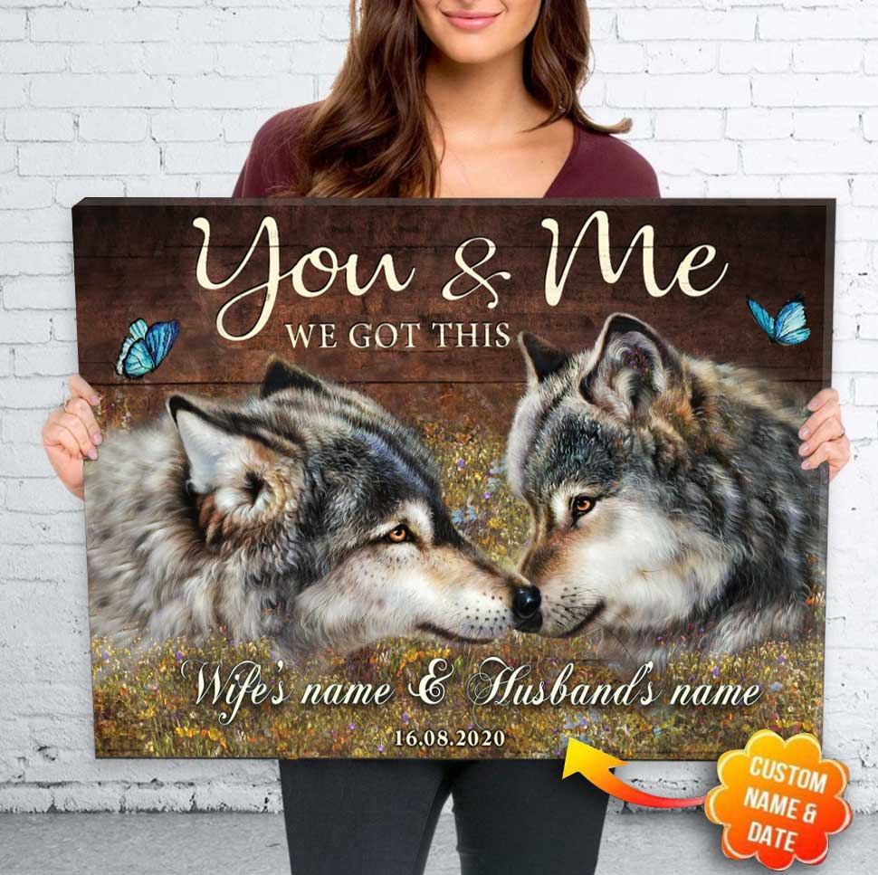 Personalized Couple Wolf Canvas Valentines Day Gift HP-15HL029 Canvas Dreamship