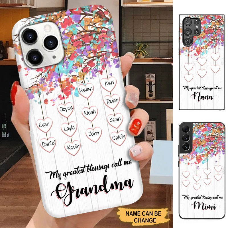 Hearts Tree My Greatest Blessings Called me Grandma Mimi Nana Mommy Personalized Phone case Phone case FUEL