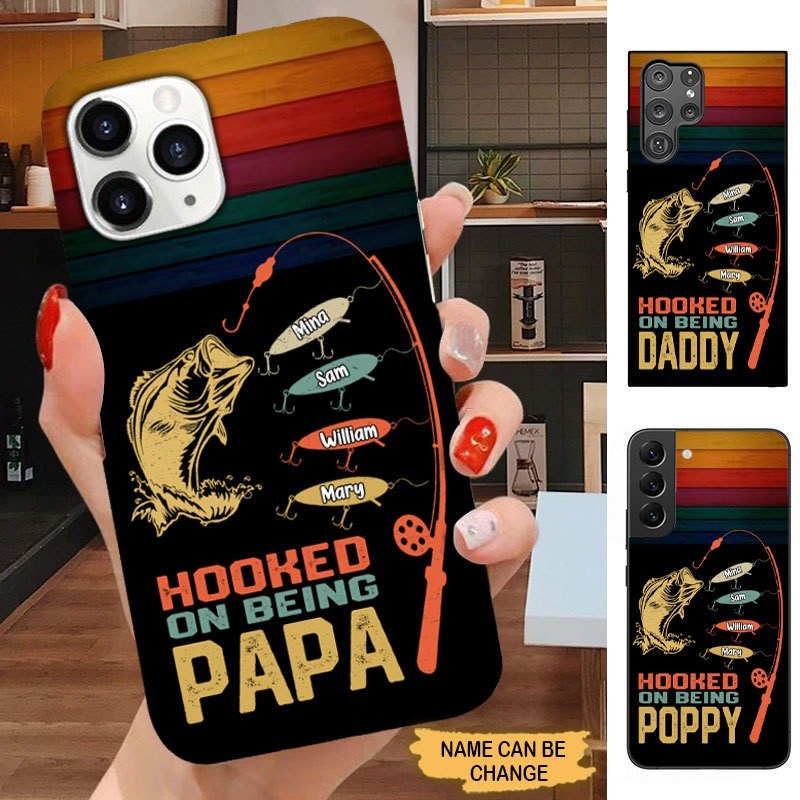 Hooked On Being Papa Daddy Grandpa Personalized Phone case Phone case FUEL