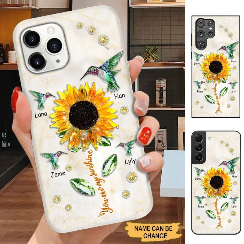 Hummingbird You are my sunshine Nana Mimi Gigi Grandma Personalized Phone case SC31818 Phone case ShinyCustom Phone Case