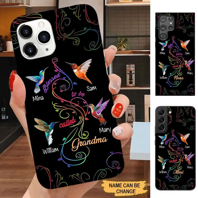 Hummingbirds Blessed to be called Grandma Nana Mimi Personalized Phone case Phone case FUEL