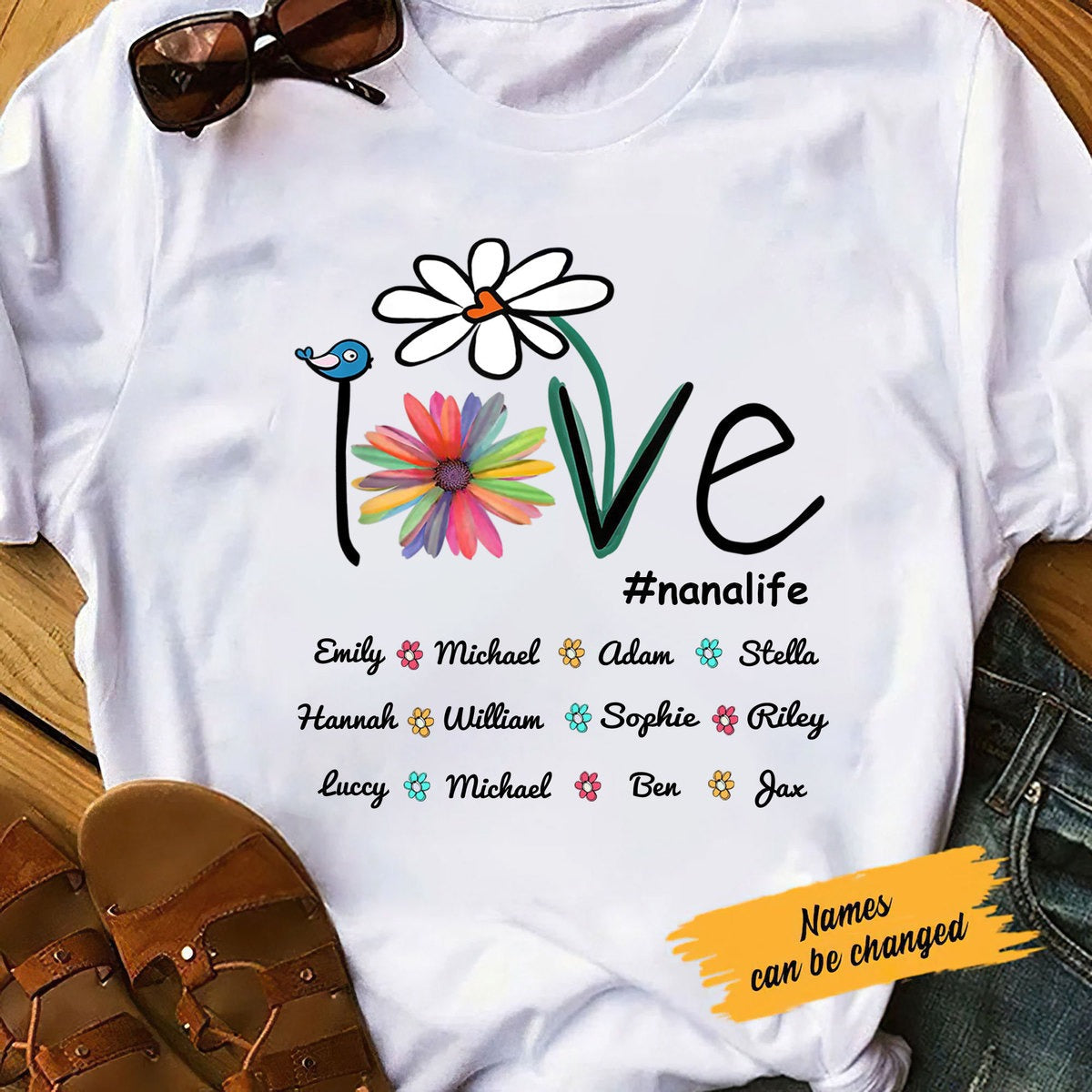 LOVE nanalife Grandma Mommy Auntie Personalized Hoodie Shirt Apparel Gearment