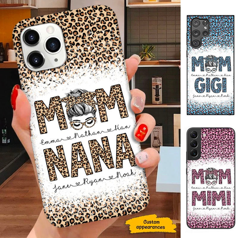 Leopard Mom and Grandma Mommy Auntie Personalized Phone Case SC151101