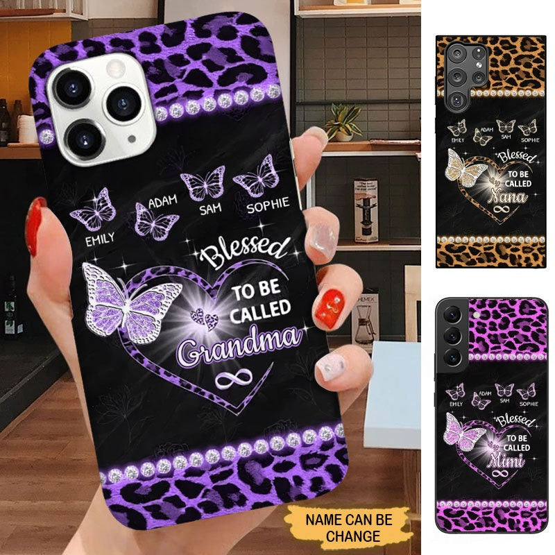 Leopard Pattern Blessed to be called Grandma Nana Mimi Personalized Phone Case Phone case FUEL