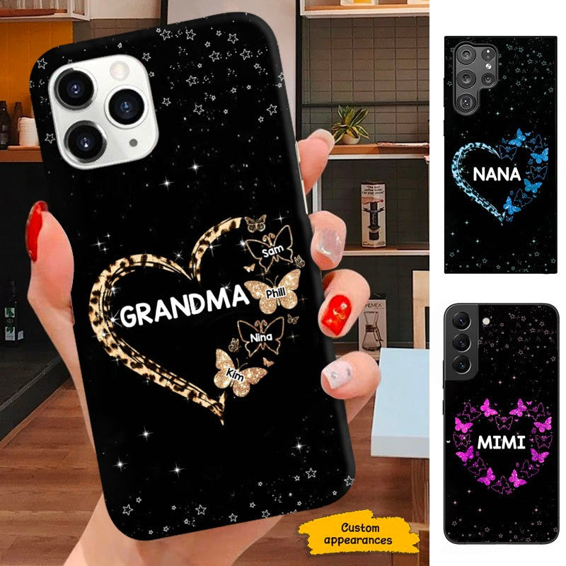 Leopard Pattern Butterfly Heart Grandma Nana Mommy Personalized Phone case SC291235