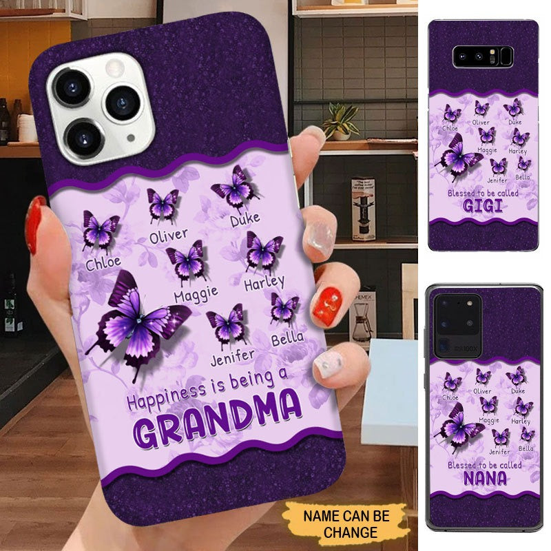 Mandala Butterflies Happiness is being Grandma Mommy Auntie Personalized Phone Case Phone case FUEL