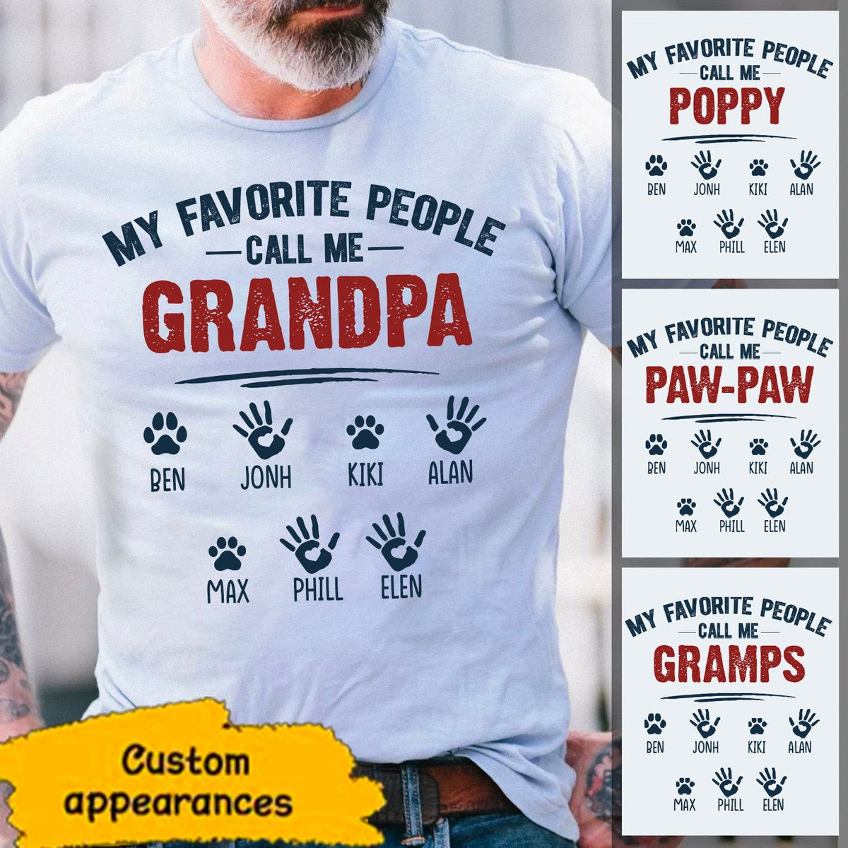 My Favorite people call me Grandma Papa Daddy Personalized Hoodie Shirt SC261234