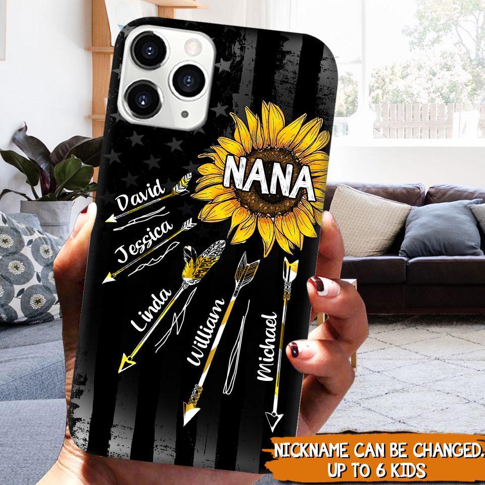 Grandma With Grandkids Flower Arrow Personalized Phonecase NLA12JUN21XT1 Phonecase FUEL