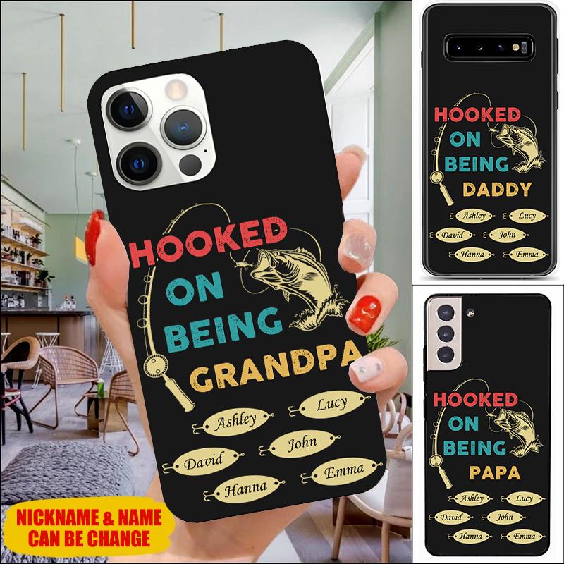 Hooked On Being Grandpa, Papa Personalized Phone Case Phone case FUEL
