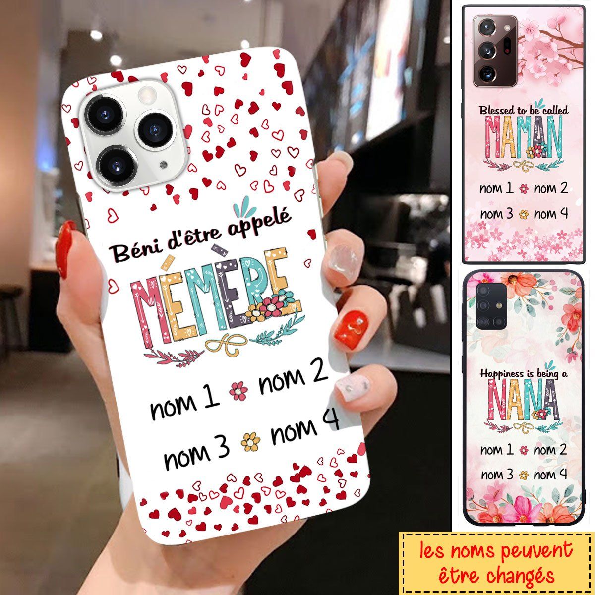 Personalized Custom Happiness is being a Mémère Phone Case For French Grandmas Phone case FUEL
