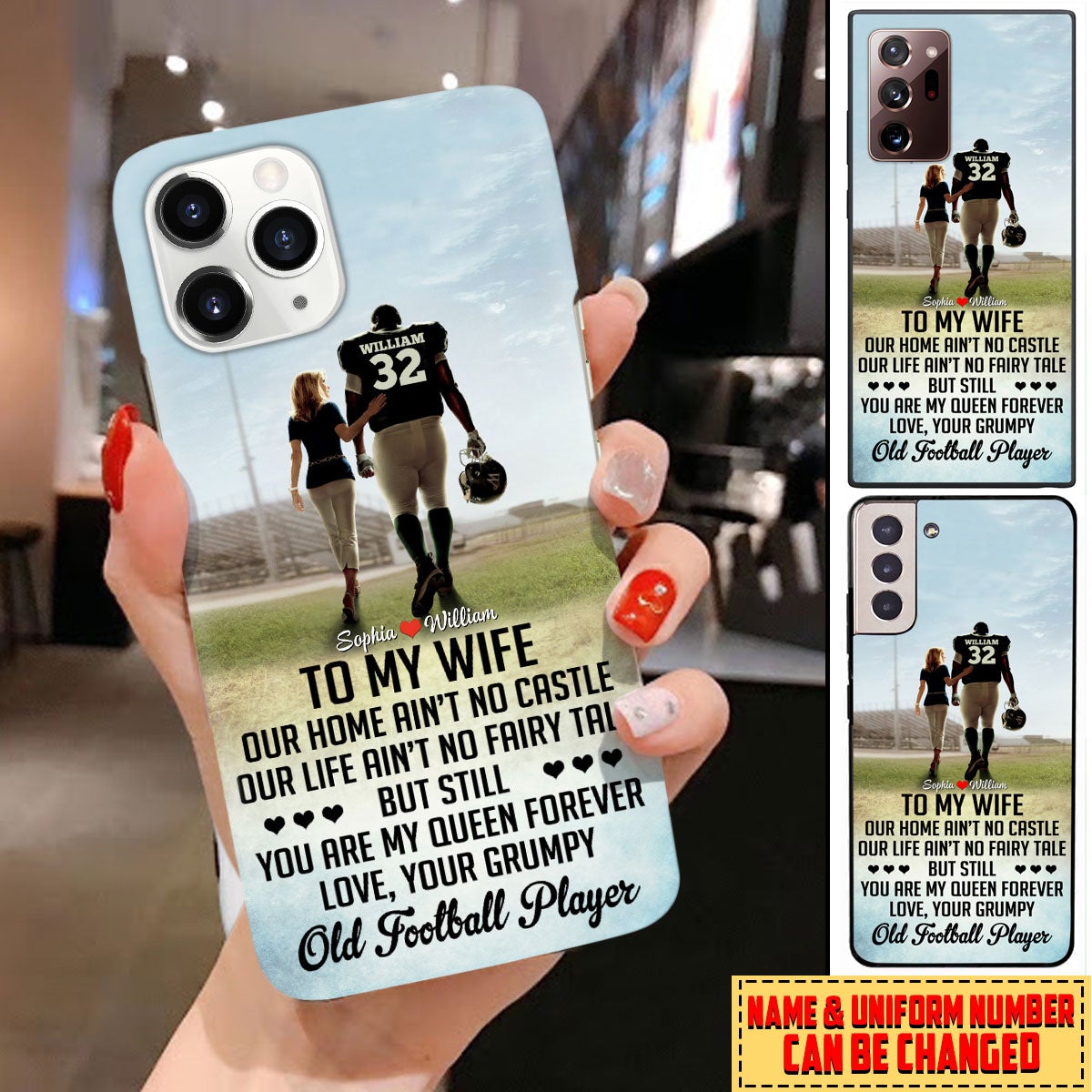Personalized Custom Phone Case "You Are My Queen Forever" For Grumpy Old Football Player's Wife Gift 24NDH09DEC01 Phone case FUEL