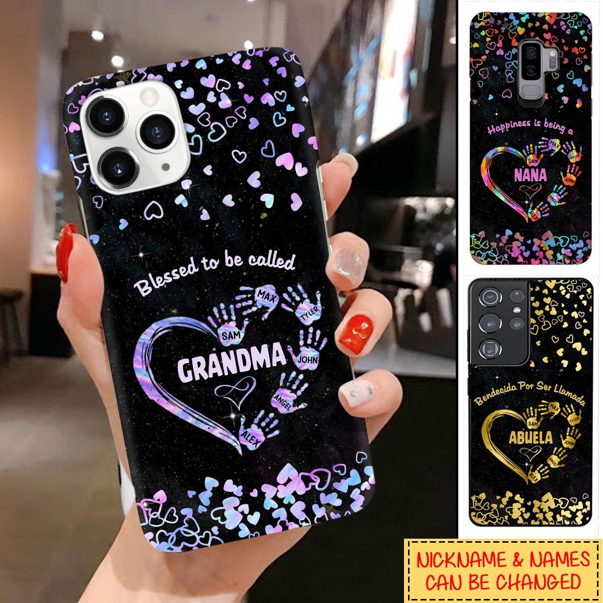 Personalized Custom Blessed To Be Called Nana Mom, Grandma, Autie Phone Case Phone case FUEL