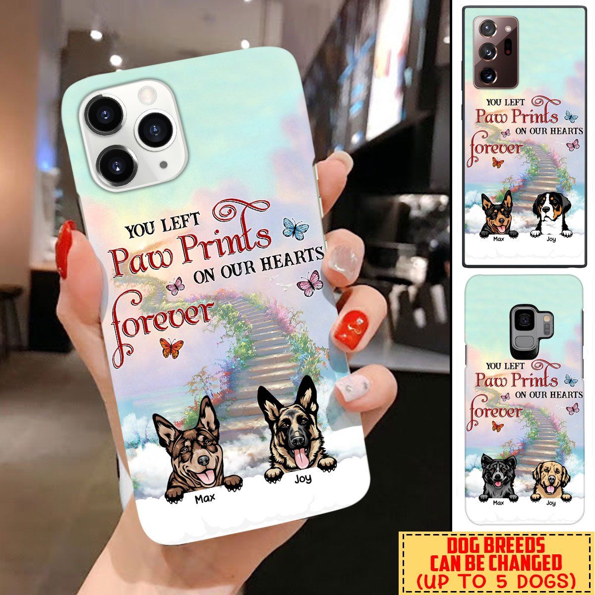 Personalized custom dog you left paw prints on our hearts forever dogs phone case Phone case FUEL