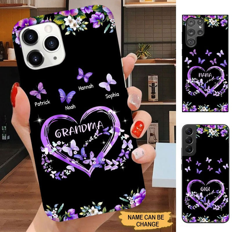 Purple butterlies Grandma Nana Gigi Personalized Phone case Phone case FUEL