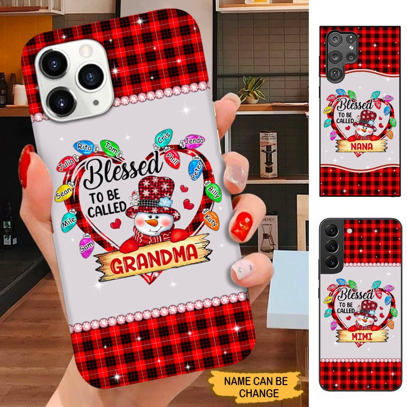 Snowman Blessed To be called Grandma Nana Mommy Personalized Phone case SC211010 Phone case ShinyCustom Phone Case