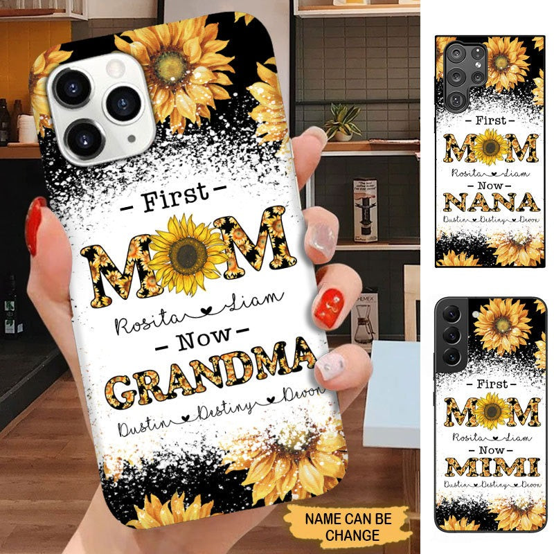 Sunflower First MOM Now Grandma Nana Mimi Personalized Phone case Phone case FUEL