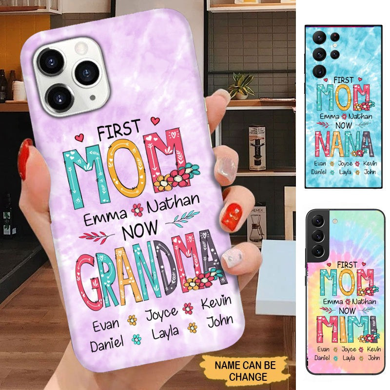 First MOM now GRANDMA Mommy, Nana, Auntie Personalized phone case SC0420 Phone case FUEL