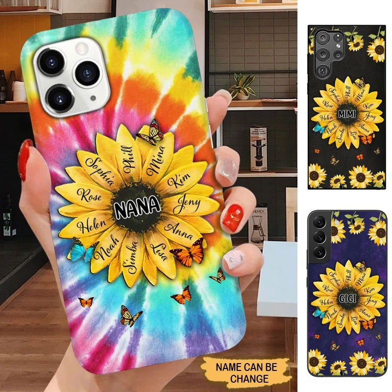 Sunflower Grandma with Grandkids Nana Mimi Gigi Personalized Phone case SC2361 Phone case FUEL