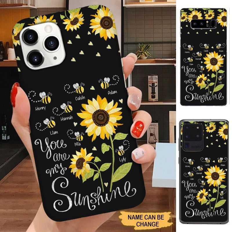 Sunflower Honey Bees Grandma with Grandkis Personalized Phone case Phone case FUEL