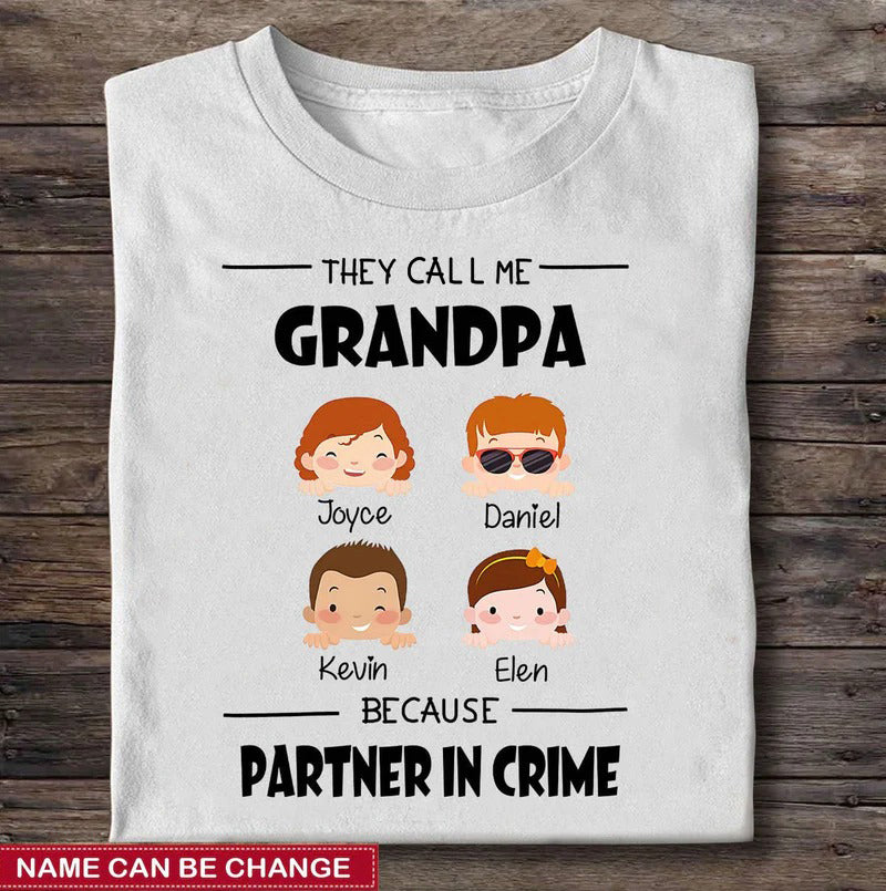 They call me Grandpa Papa Daddy Cute Kids Face Personalized Shirt T-Shirt Gearment