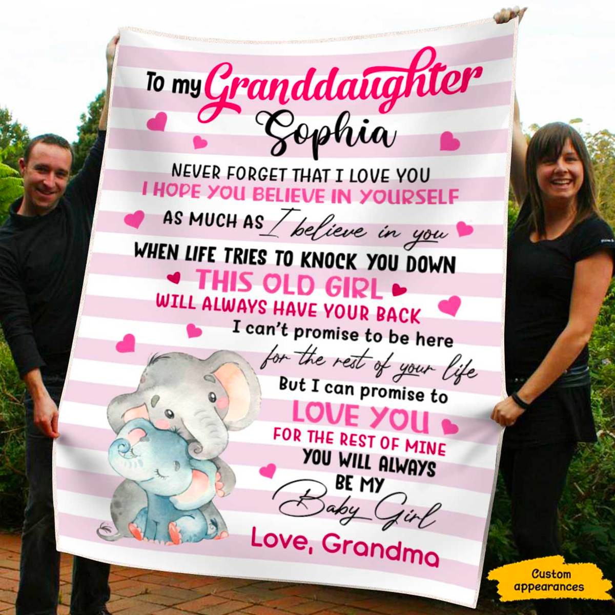 To My Granddaughter Love from Grandma Nana Mimi Personalized Blanket SC261214