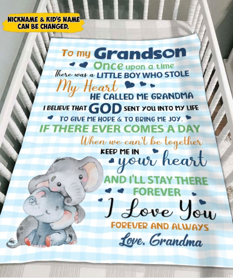 To My Grandson Gift from Grandma Personalized Blanket SC2765 Fleece Blanket Dreamship
