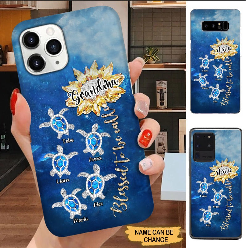 Turtle Blessed To Be Called Grandma Personalized Phone case Phone case FUEL