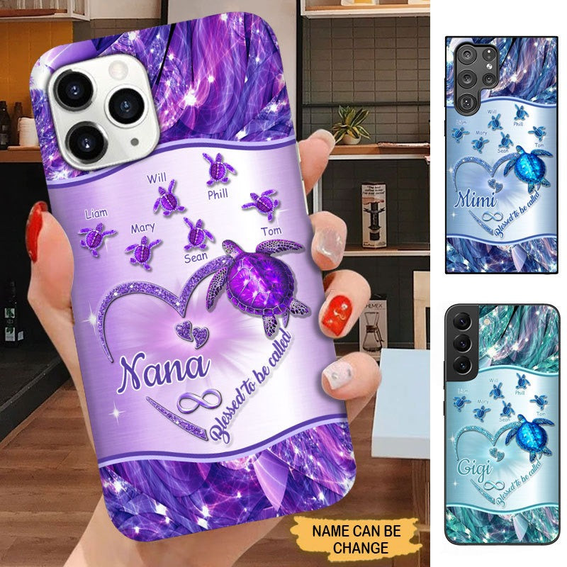 Turtle Blessed to be called Nana Mimi Gigi Grandma Personalized Phone case SC12715 Phone case FUEL