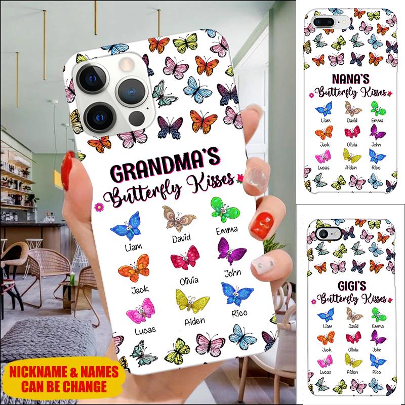Grandma's Butterfly Kisses Mommy, Nana, Grandma, Auntie Personalized Phone Case Phone case FUEL