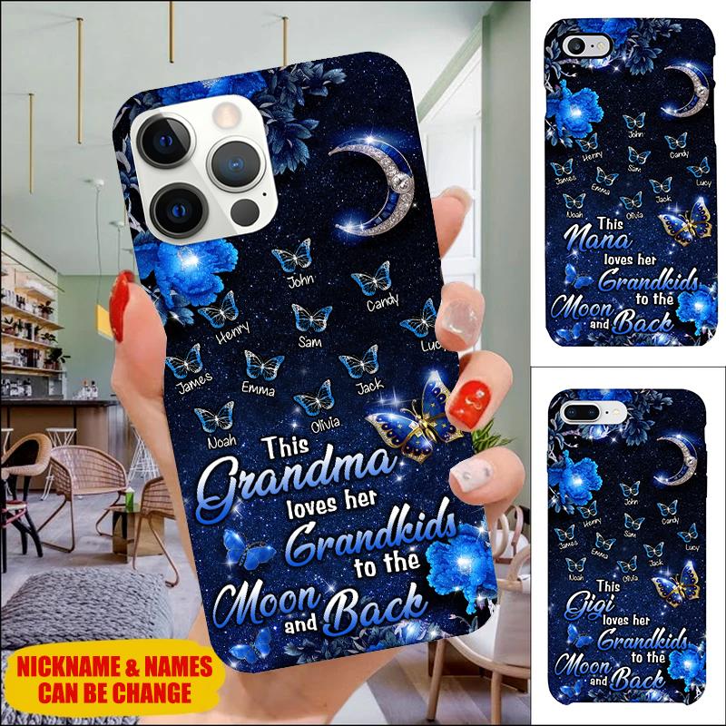 This Grandma Love Her Grandkids To The Moon & Back Personalized Mommy, Nana, Grandma, Auntie Phone Case Phone case FUEL
