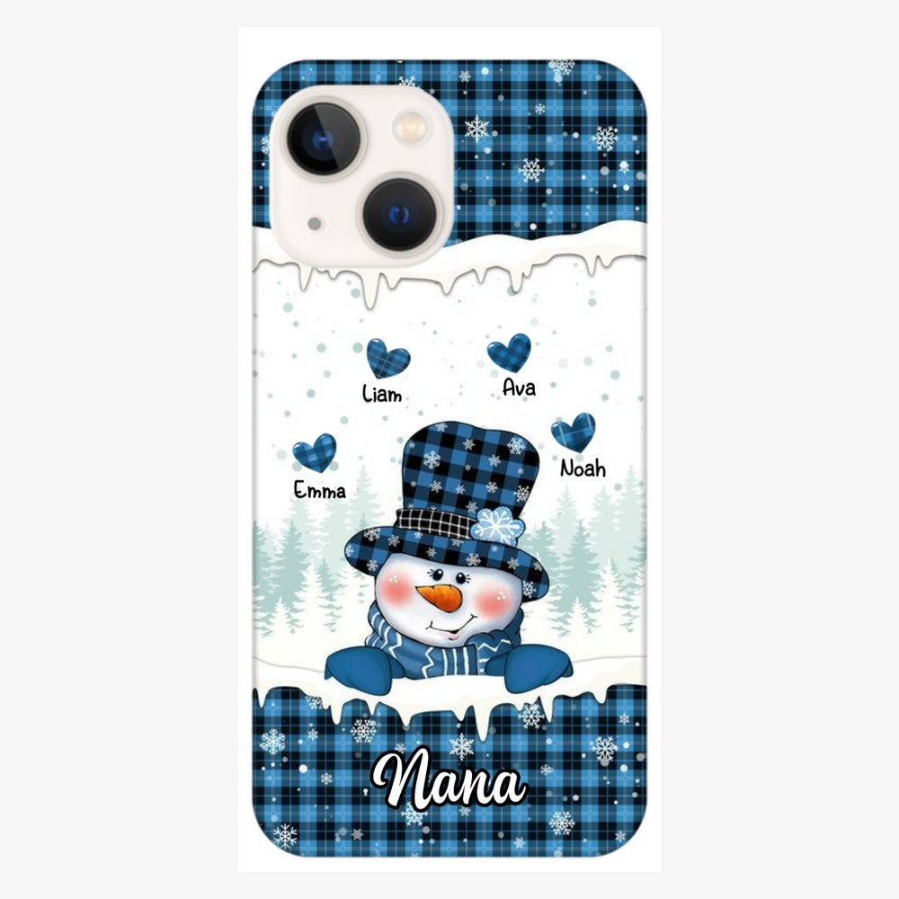 Christmas Snowman Nana Mom Sweet Heart Kids Personalized Phone Case