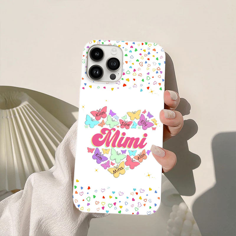 Butterfly Heart Grandma Nana Mimi Gigi Personalized Phone Case