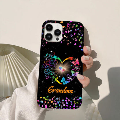 Rainbow Heart Butterflies Grandma Personalized Phone Case - Drive mockup HP28MAR24HL05