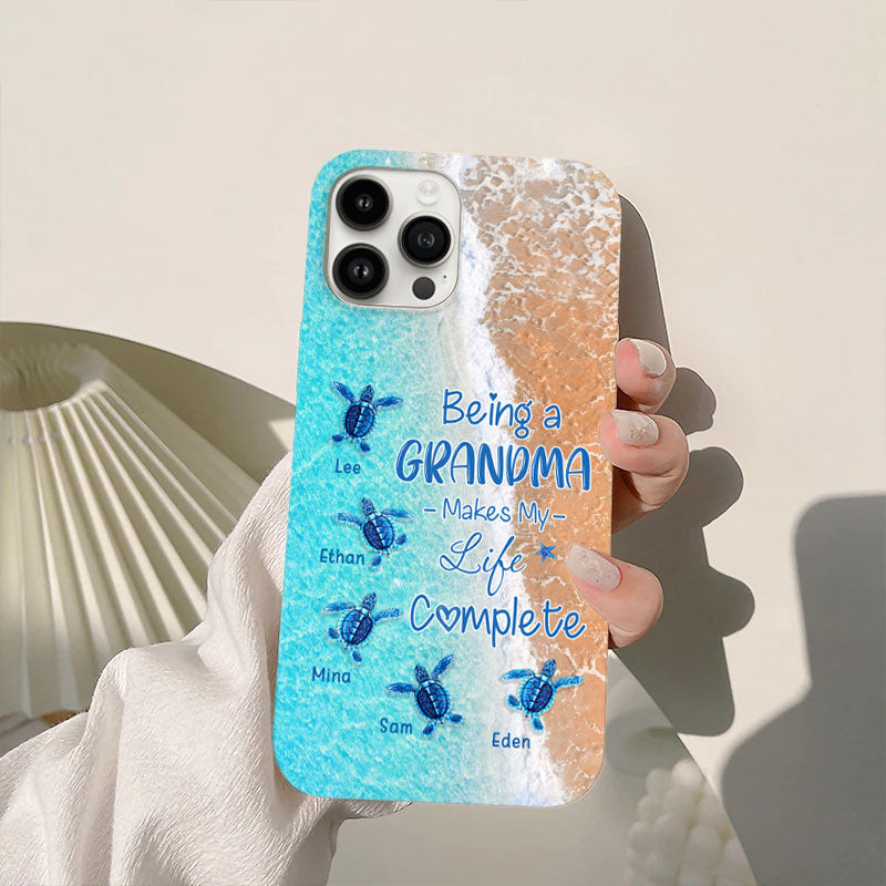 Beach Turtles Being A Grandma Makes My Life Complete Personalized Phone Case - Drive mockup HP28MAR24HL01