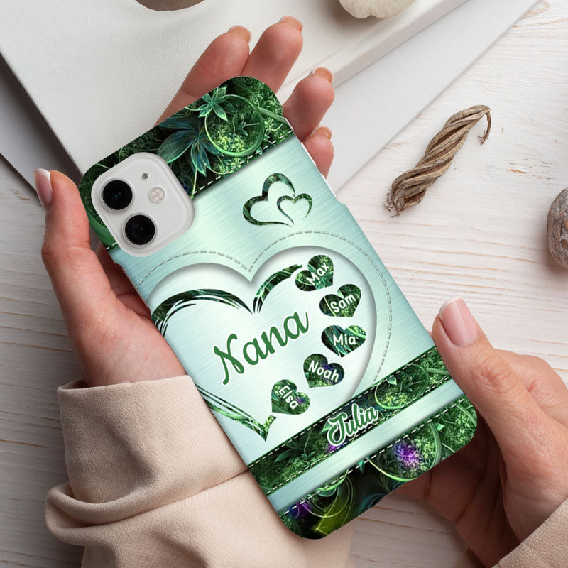 Pink Hologram Heart Grandma Personalized Phone Case - Drive mockup HP28OCT24HL06