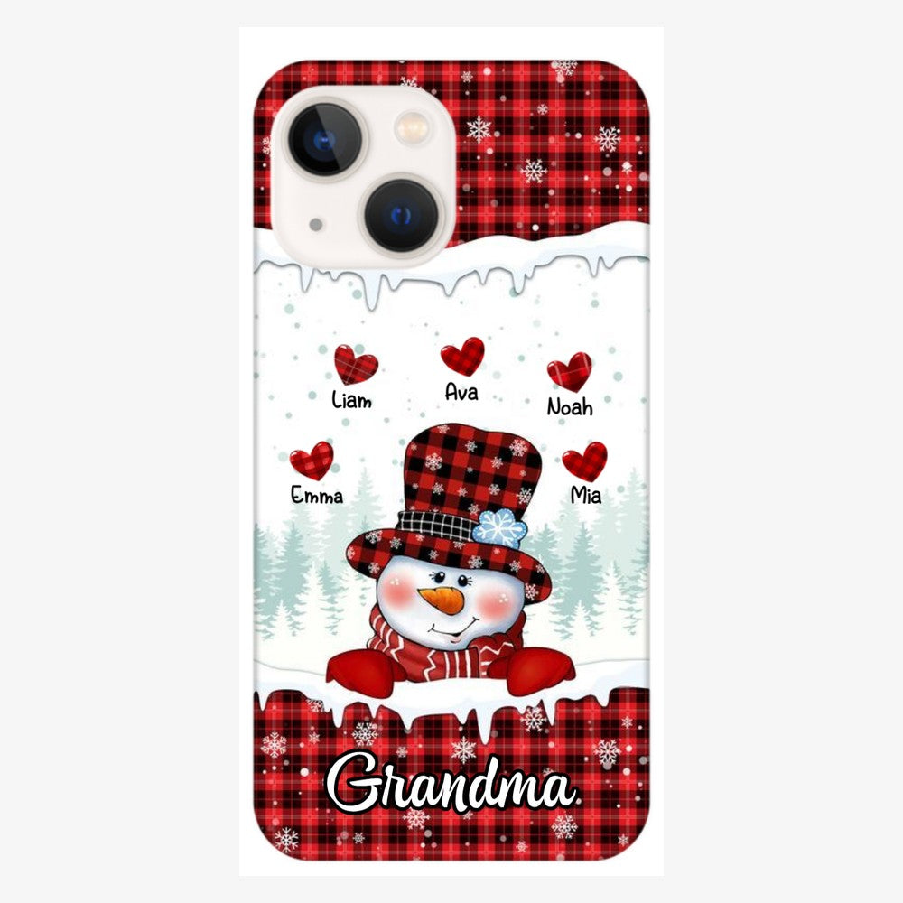 Christmas Snowman Nana Mom Sweet Heart Kids Personalized Phone Case