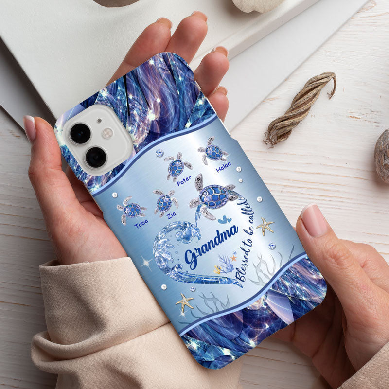 Turtle Heart Blessed To Be Called Grandma Personalized Phone Case - Drive mockup HP11MAR24HL02