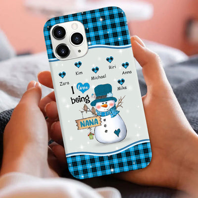 Snowman I Love Being Grandma Nana Mimi MOM Personalized Phone case SC21108