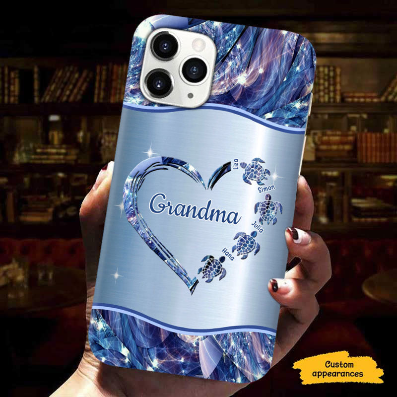 Turtle Heart Mom Grandma Nana Mimi Gigi Auntie Personalized phone case SC2212419 - Drive mockup HP11JUL23HL01