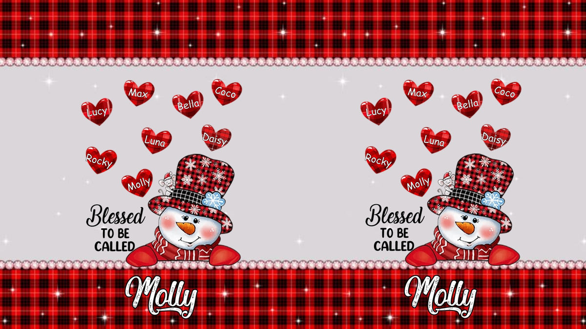 Snowman Hearts Blessed to be called Grandma Nana Mimi Mom Personalized Tumbler SC2404102