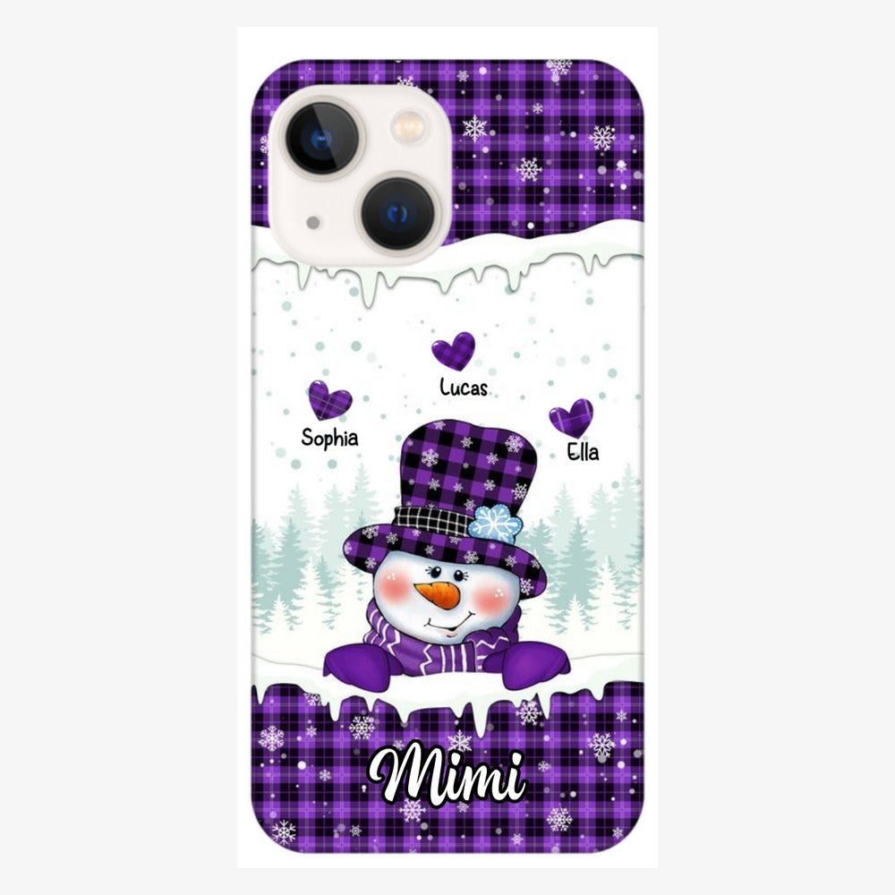 Christmas Snowman Nana Mom Sweet Heart Kids Personalized Phone Case